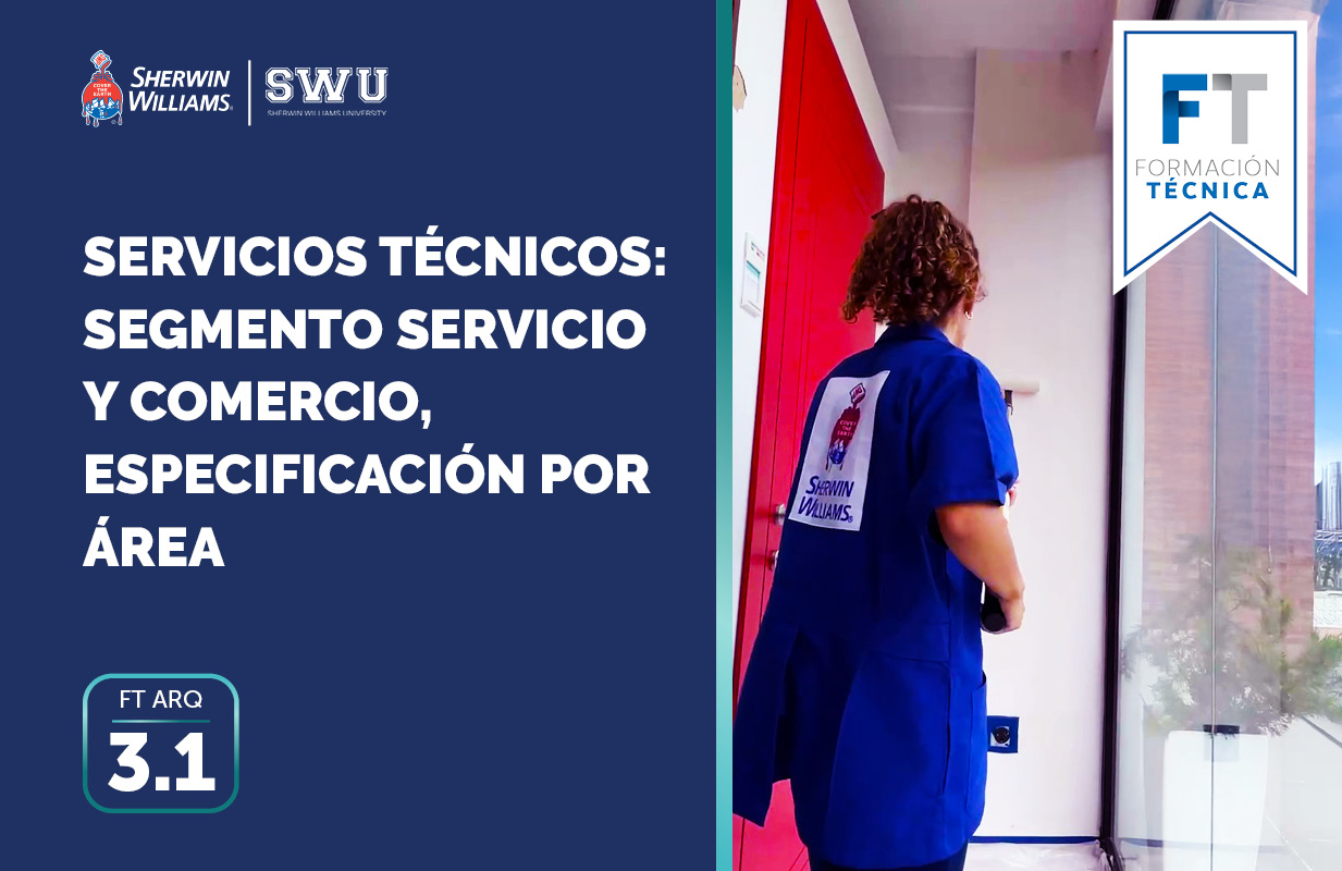 FT ARQ 3.1: SERVICIOS TÉCNICOS SEGMENTO SERVICIO Y COMERCIO, ESPECIFICACIÓN POR ÁREA